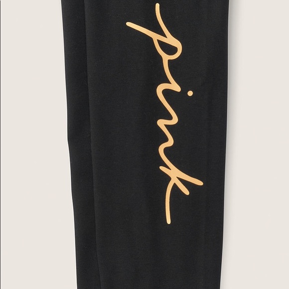 ๐VS PINK BLACK HONEYCOMB SCRIPT LOGO LEGGINGS - Picture 6 of 8